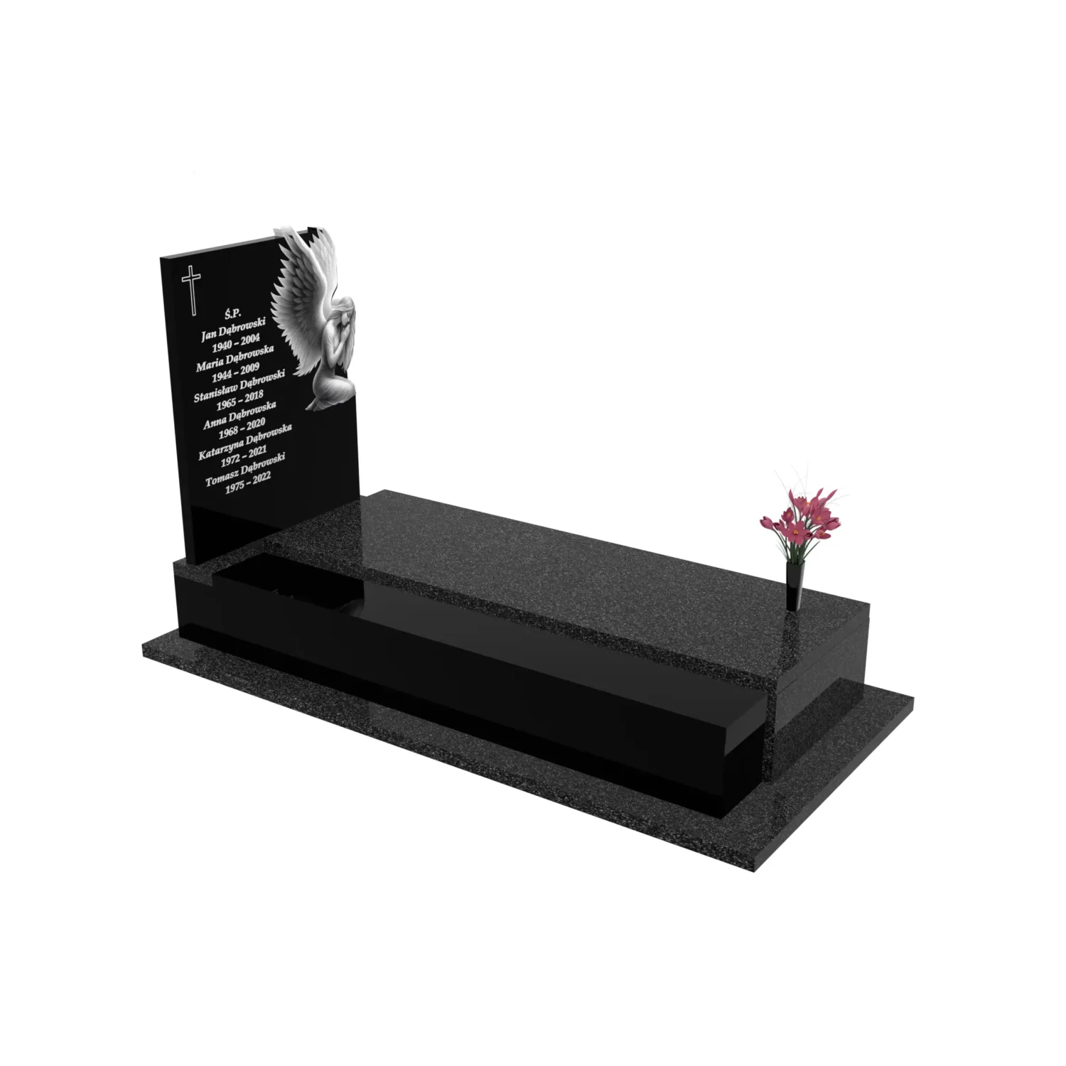 Nagrobek pojedynczy z grawerem anioła CK 175+360 – photo №10