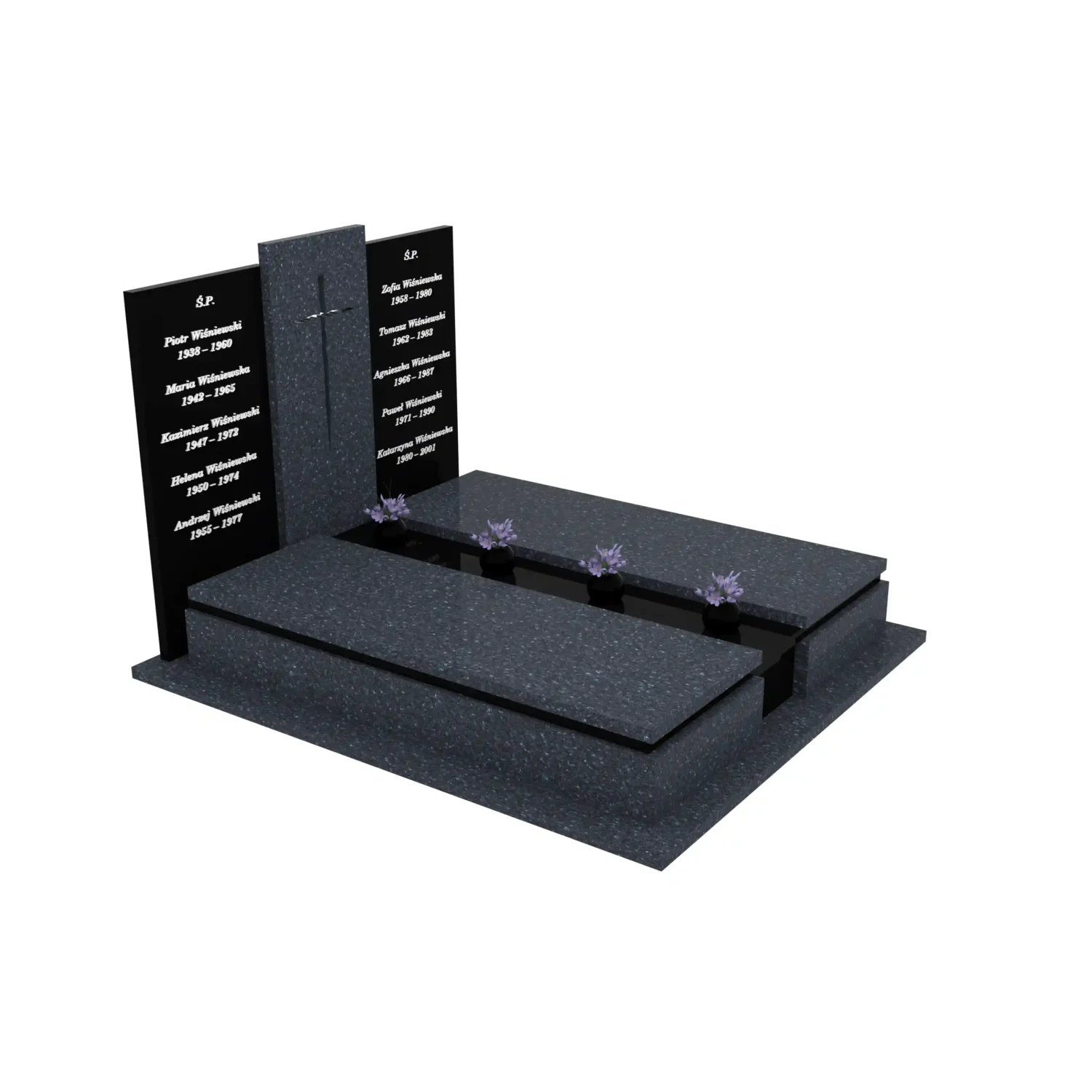 Nagrobek podwójny z rzezbionym krzyzem CK 113+360 – photo №10