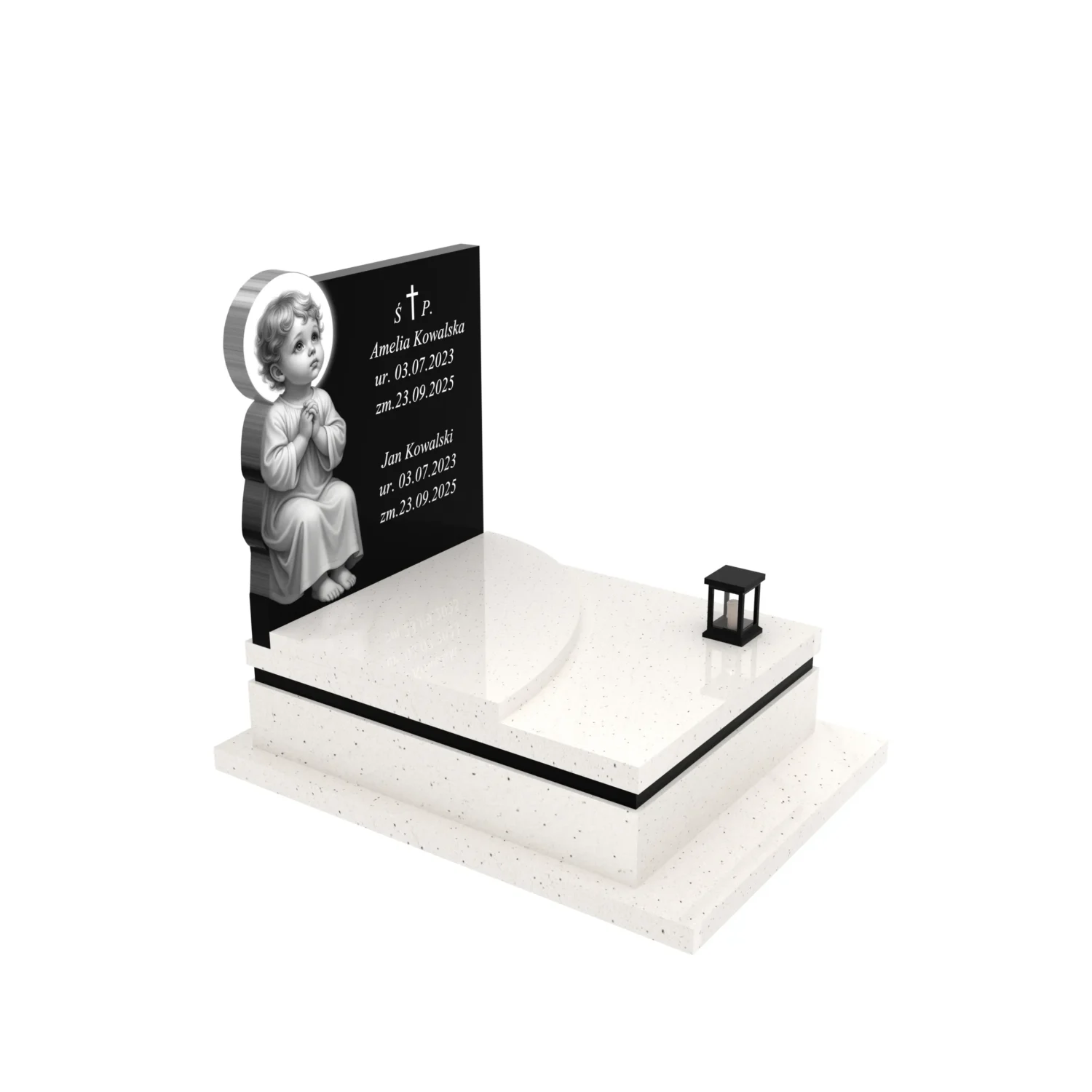 Nagrobek dla dziecka z grawerem anioła D 78+360 – photo №10