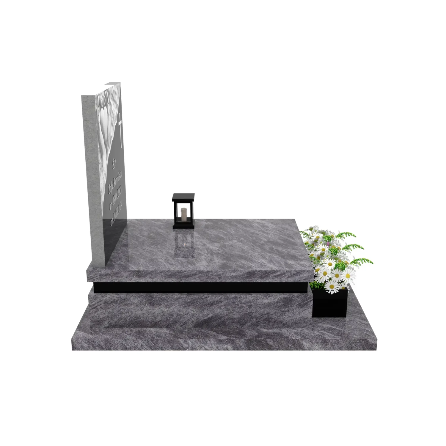 Nagrobek dla dziecka z rzeźbą dłoni i serca D 67+360 – photo №9