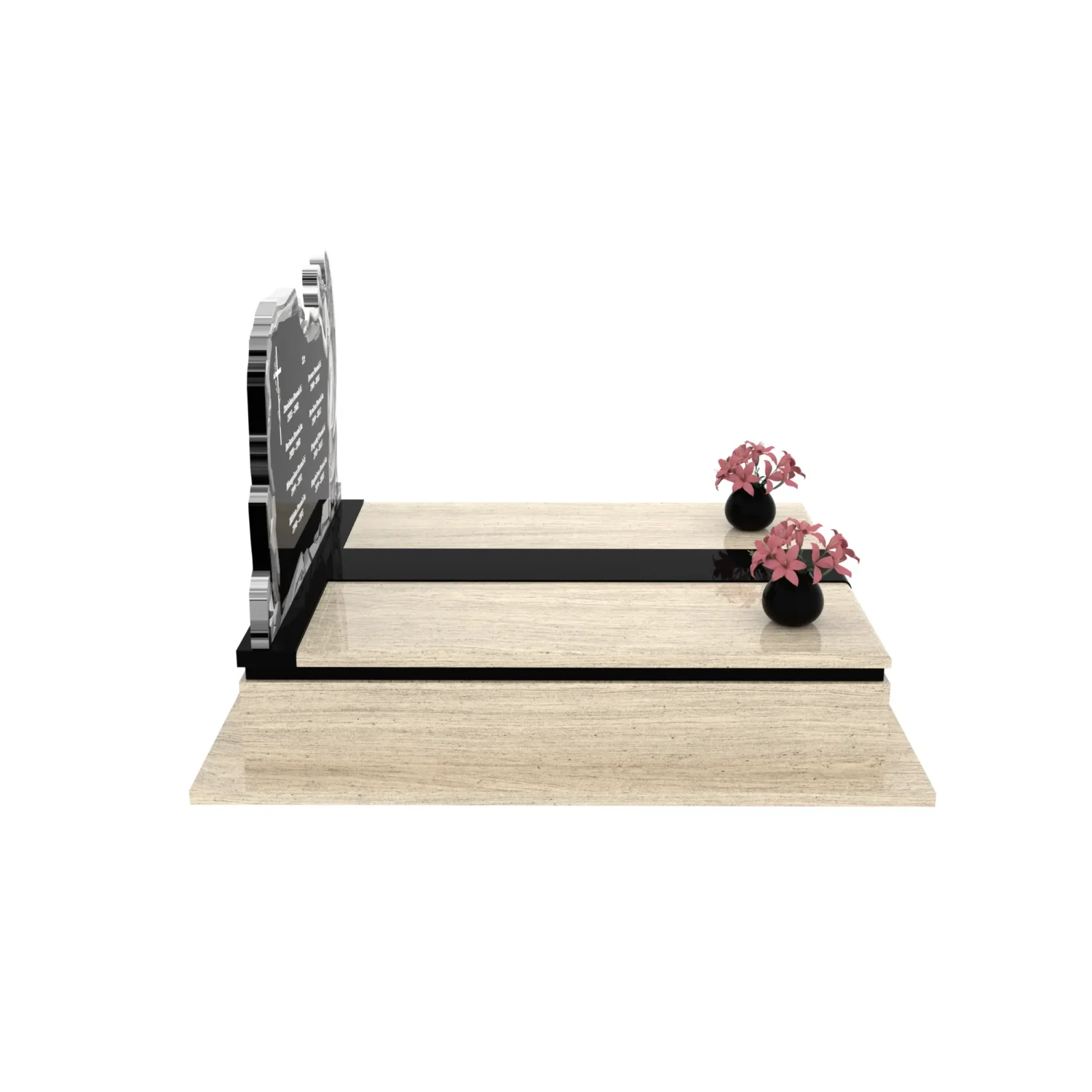 Nagrobek podwójny z grawerem anioła z granitu CK 108+360 – photo №9