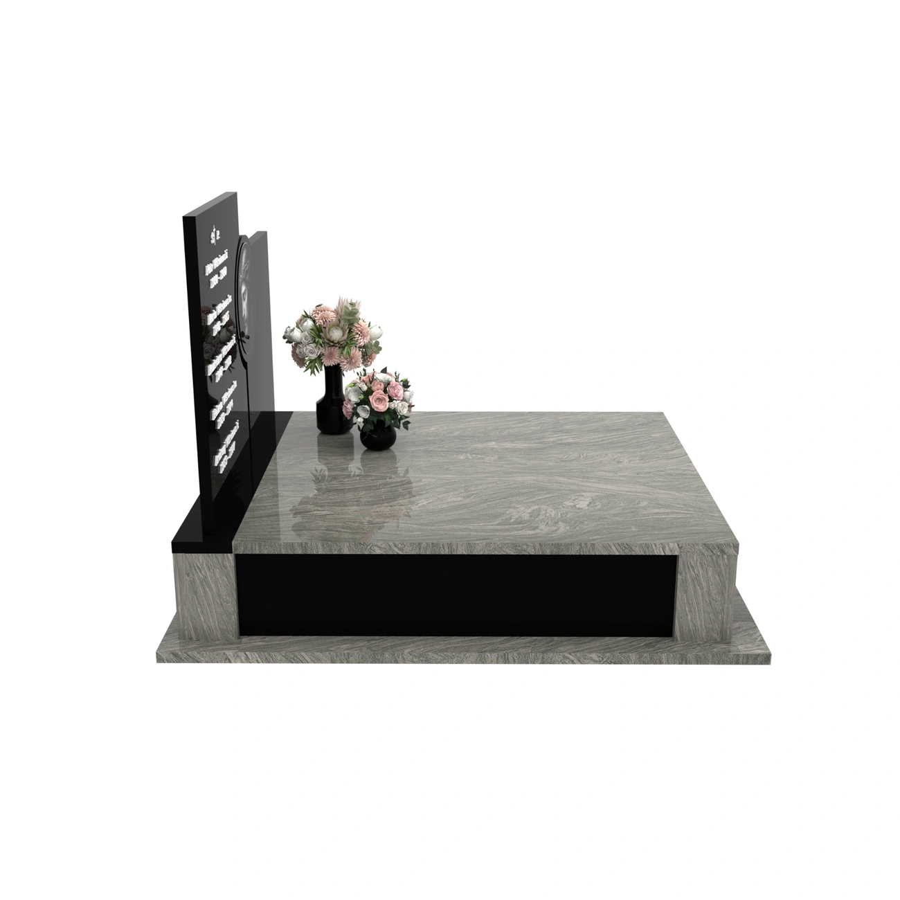 Nagrobek podwójny z grawerem Jezusa z granitu CK 107+360 – photo №9