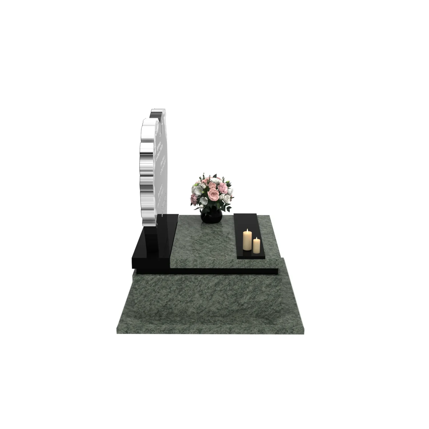 Nagrobek urnowy z rzeźbą róż i ptaka z granitu U 108+360 – photo №9