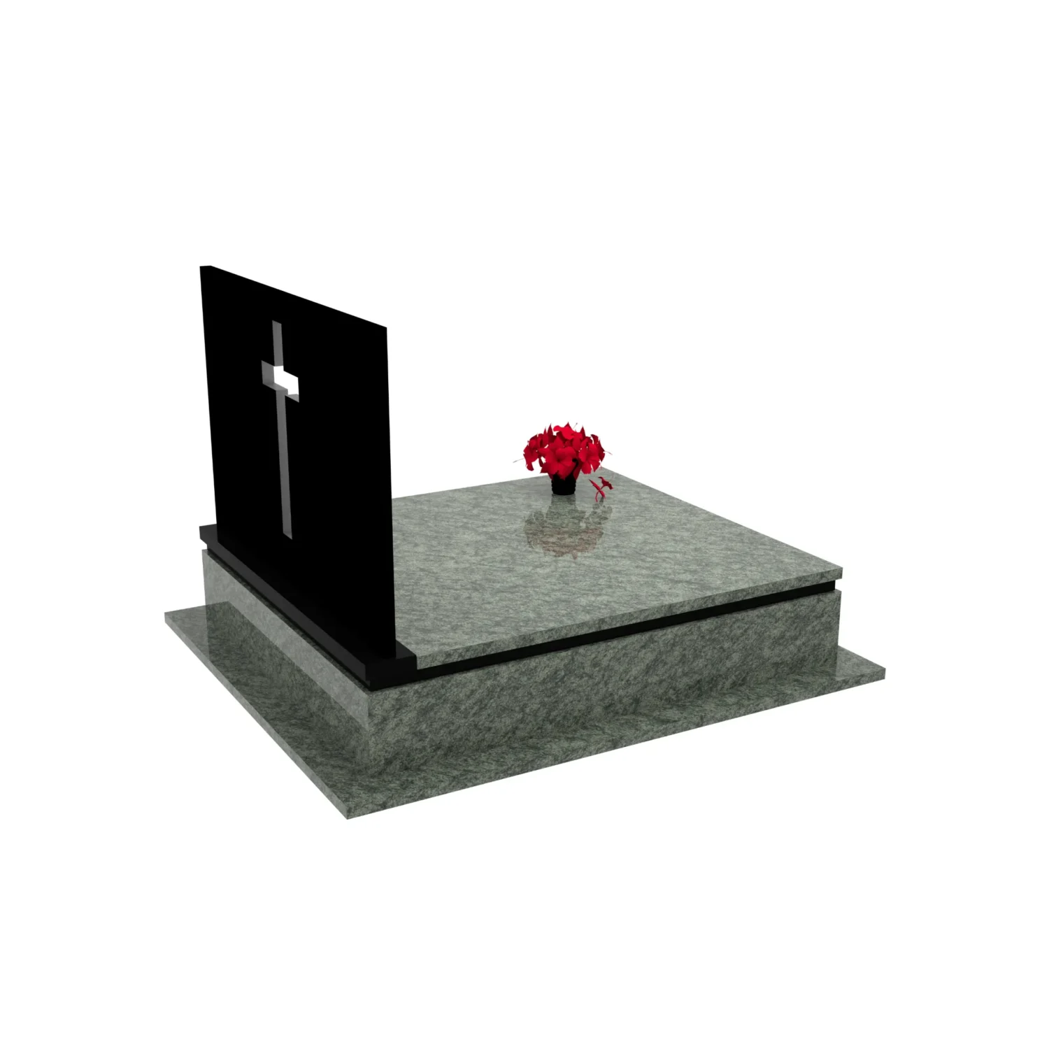 Nagrobek podwójny z grawerowanym drzewem i rzeźbą krzyża CK 104+360 – photo №8