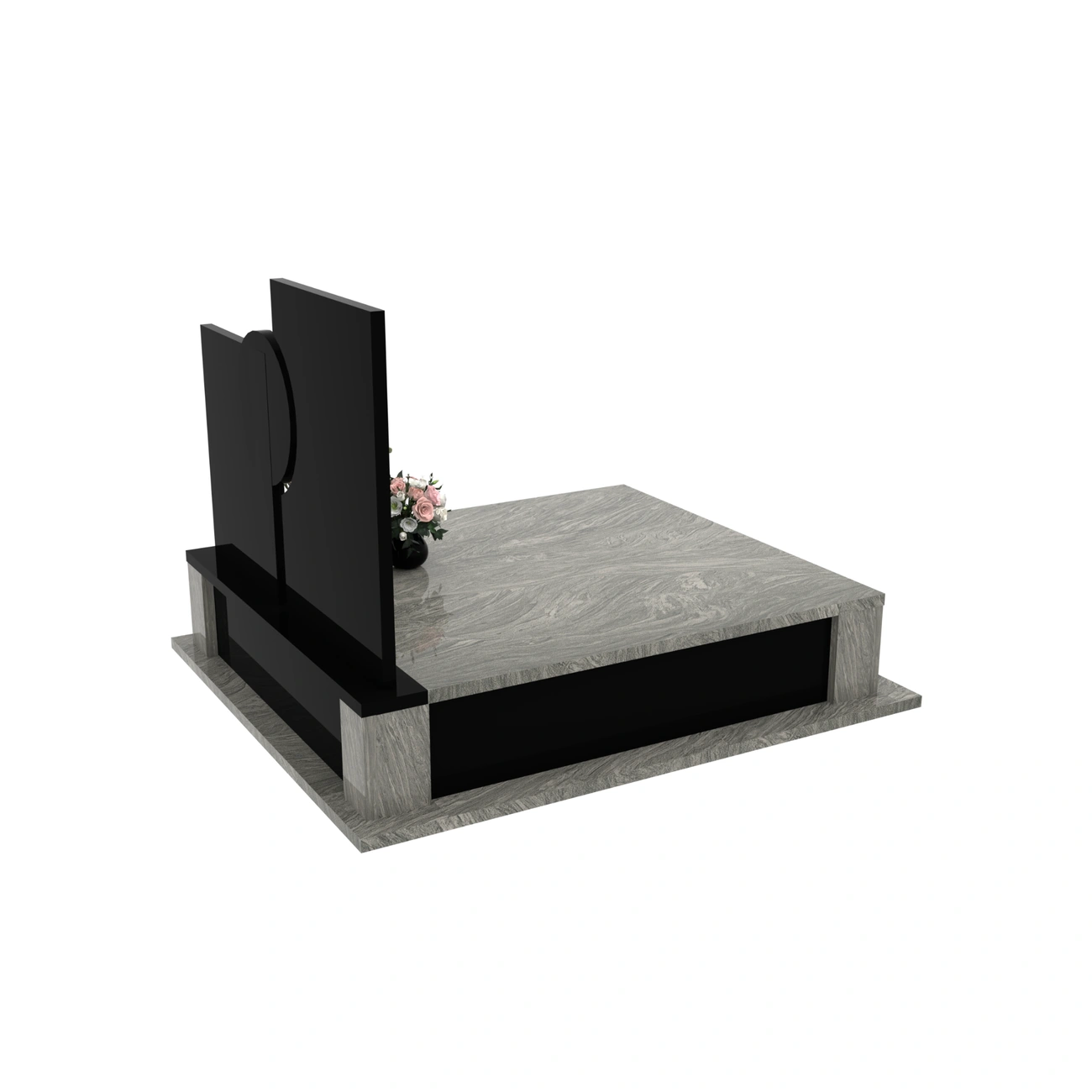 Nagrobek podwójny z grawerem Jezusa z granitu CK 107+360 – photo №8