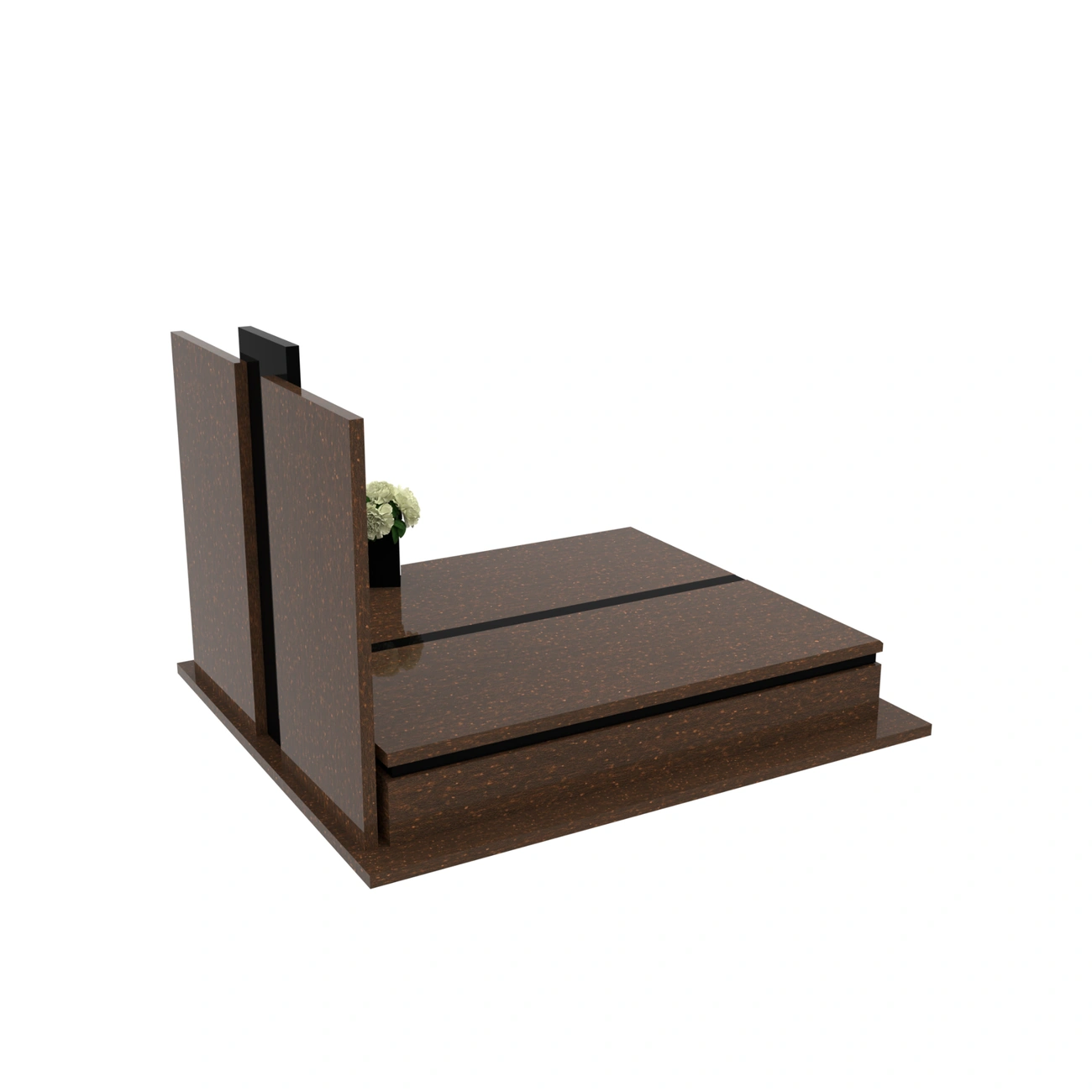 Nagrobek podwójny z grawerem krzyża, wykonany z dbałością o każdy detal z granitu CK 105+360 – photo №8