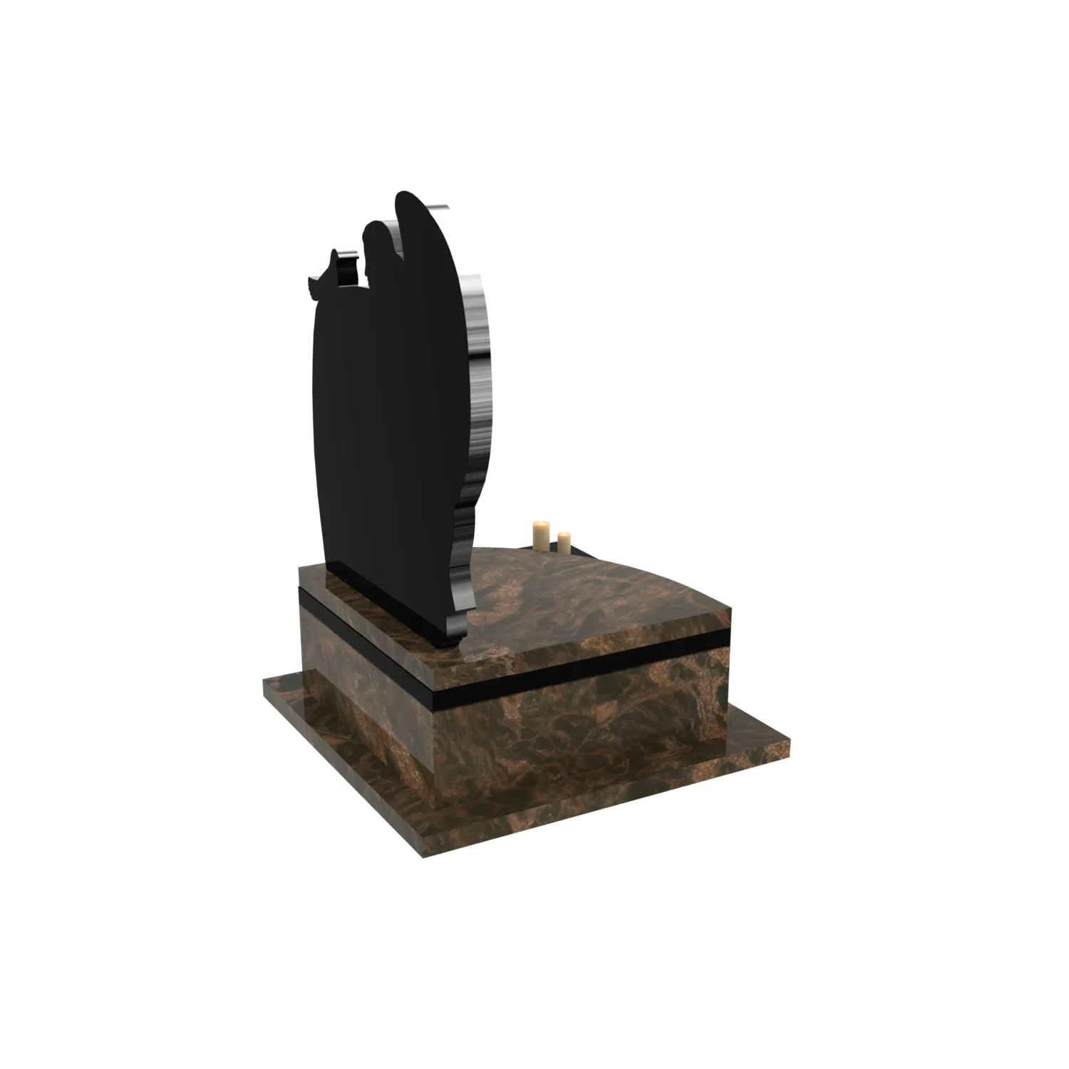 Nagrobek urnowy z delikatnym grawerem anioła z granitu U 109+360 – photo №8