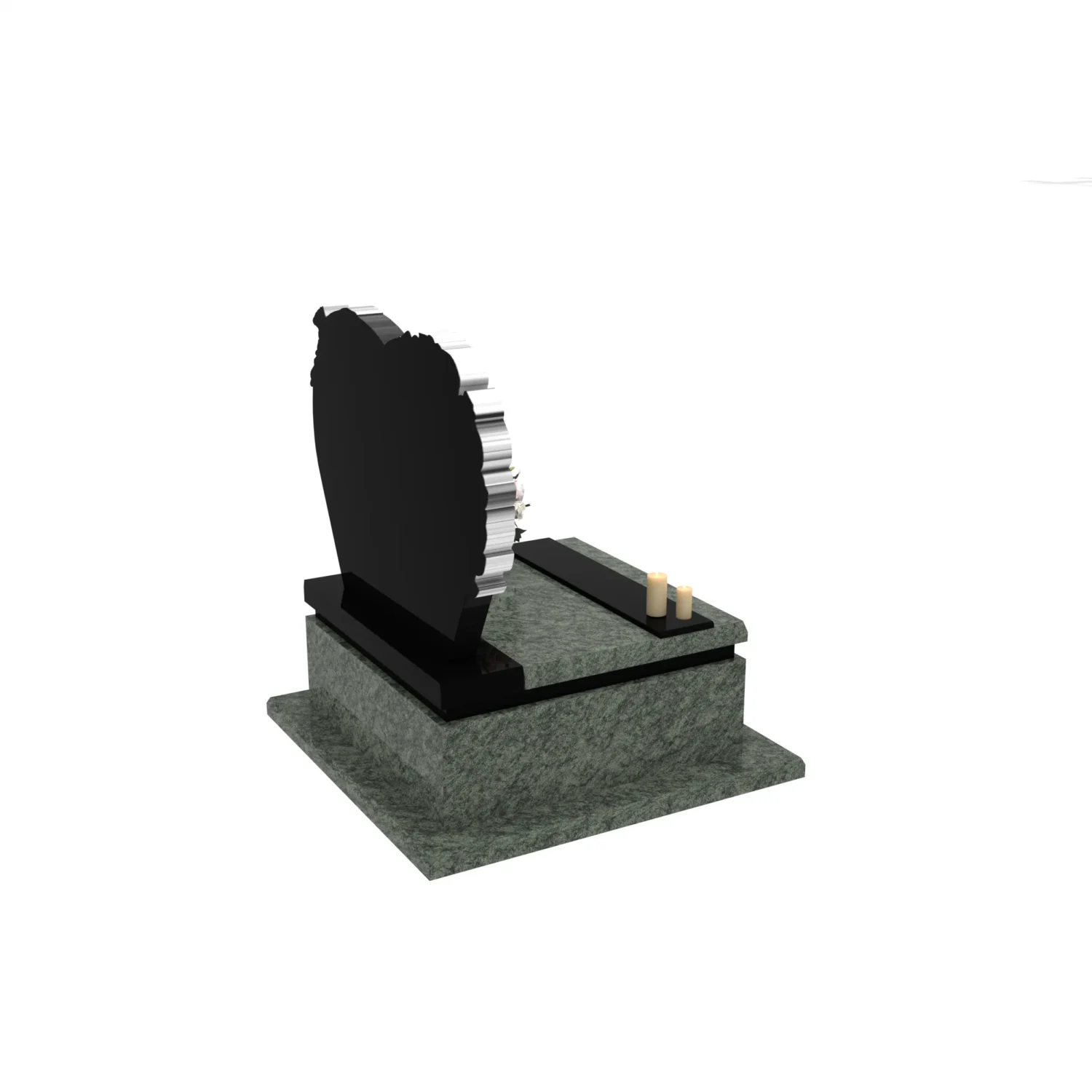 Nagrobek urnowy z rzeźbą róż i ptaka z granitu U 108+360 – photo №8