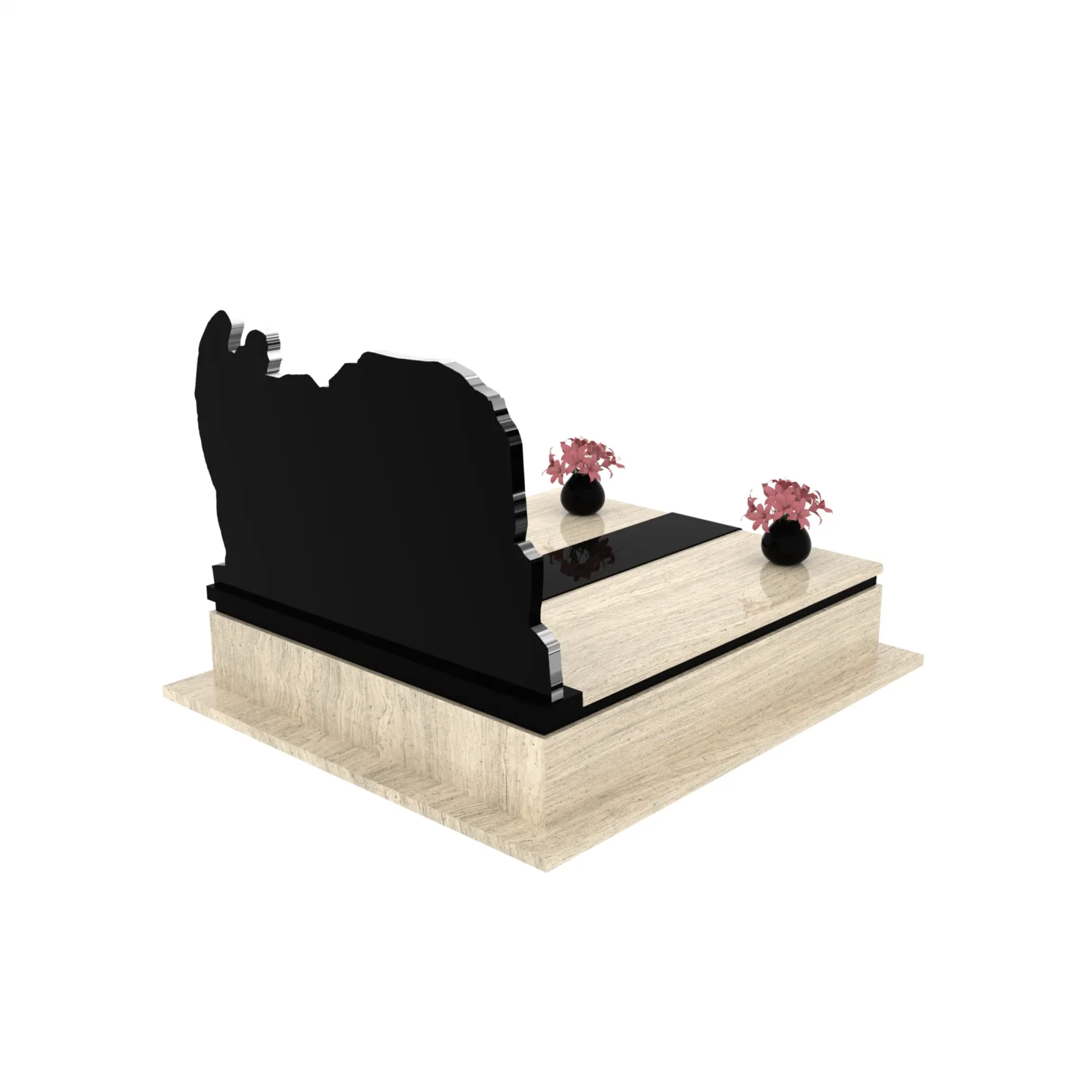 Nagrobek podwójny z grawerem anioła z granitu CK 108+360 – photo №7