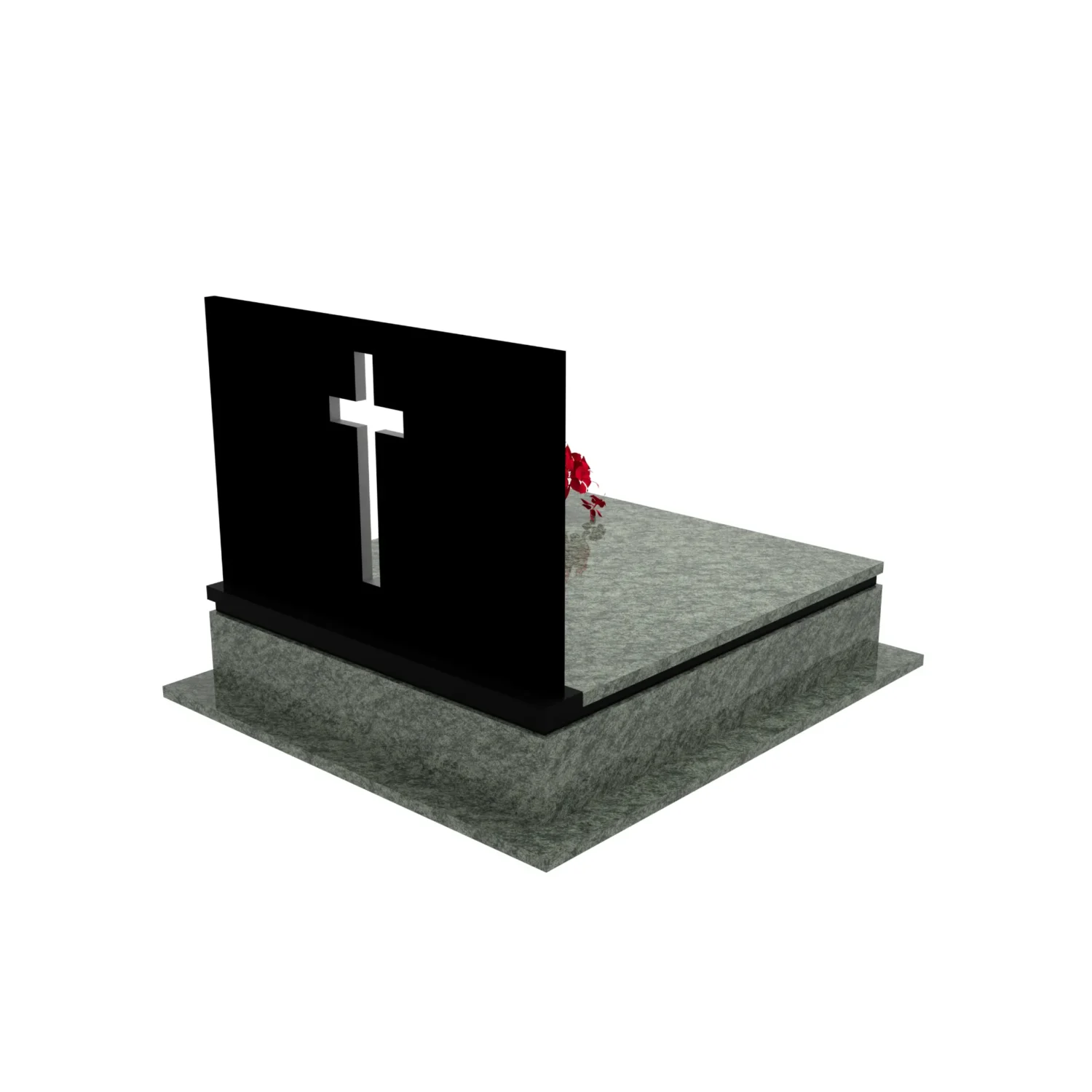 Nagrobek podwójny z grawerowanym drzewem i rzeźbą krzyża CK 104+360 – photo №7