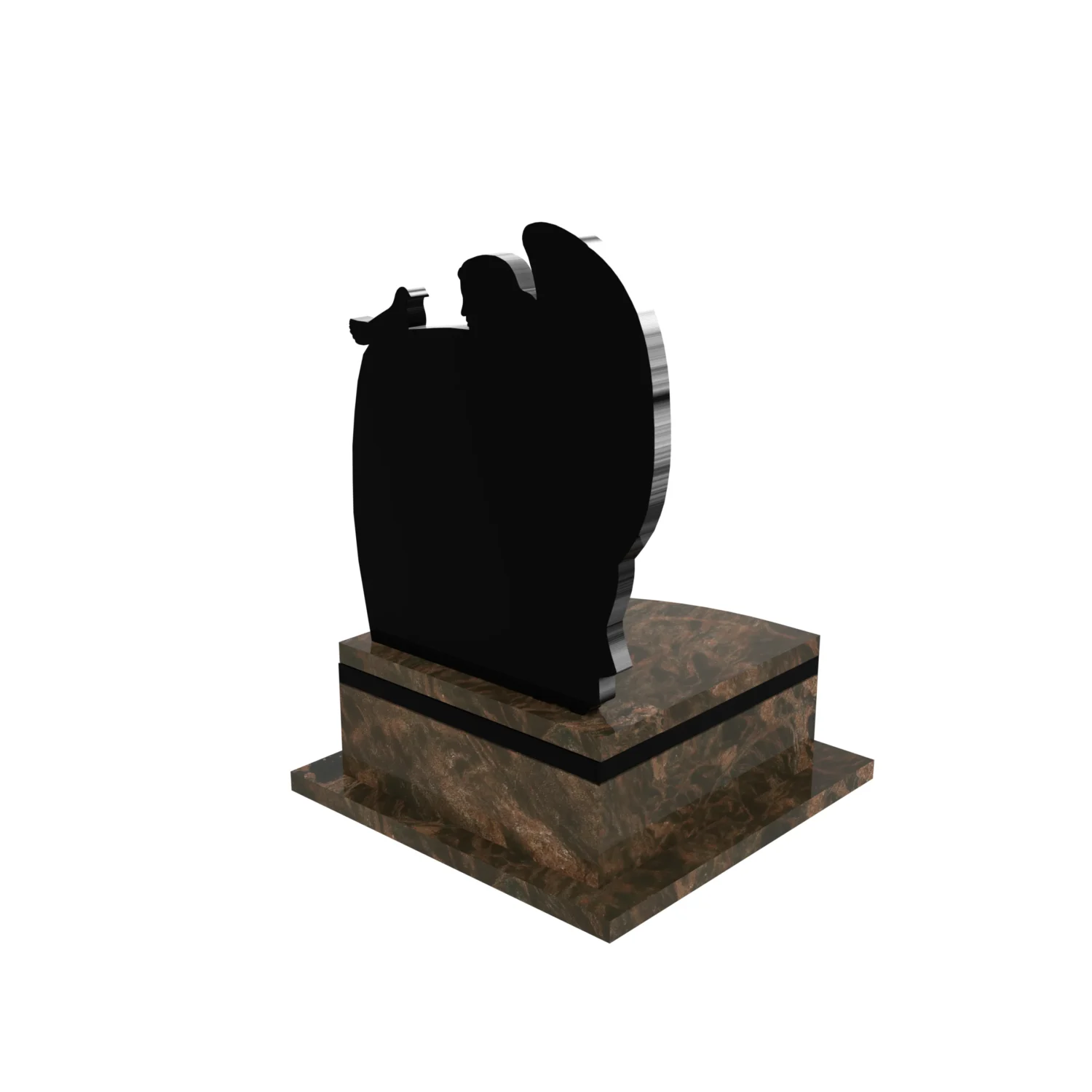 Nagrobek urnowy z delikatnym grawerem anioła z granitu U 109+360 – photo №7