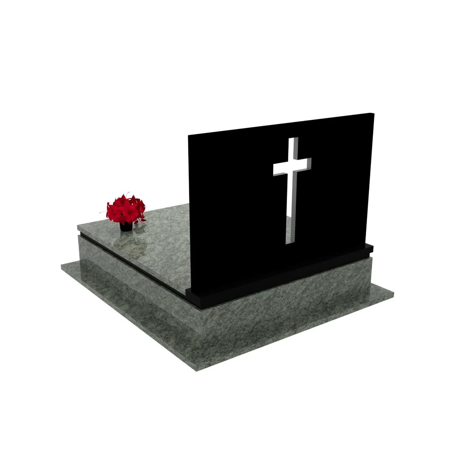 Nagrobek podwójny z grawerowanym drzewem i rzeźbą krzyża CK 104+360 – photo №5