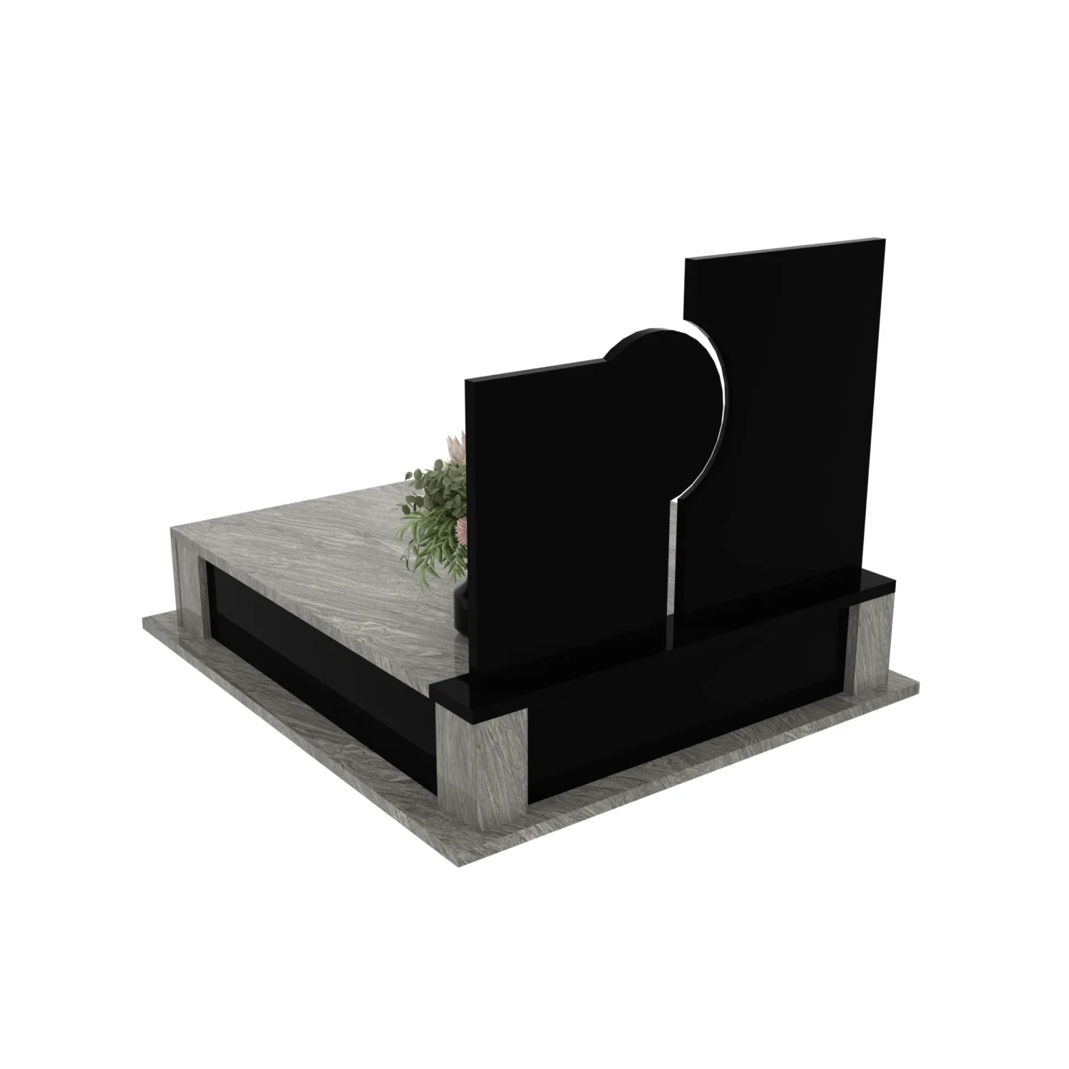 Nagrobek podwójny z grawerem Jezusa z granitu CK 107+360 – photo №5