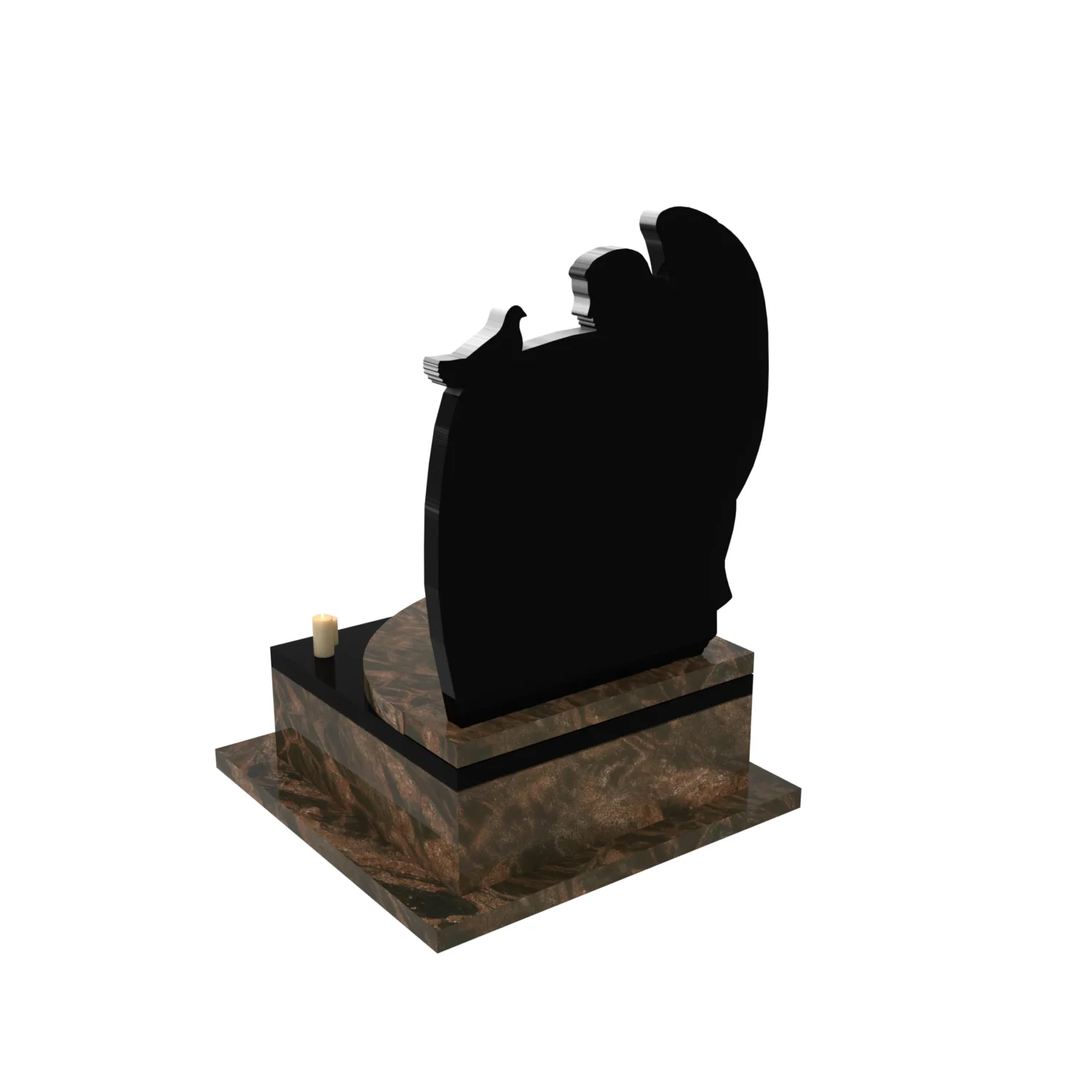 Nagrobek urnowy z delikatnym grawerem anioła z granitu U 109+360 – photo №5