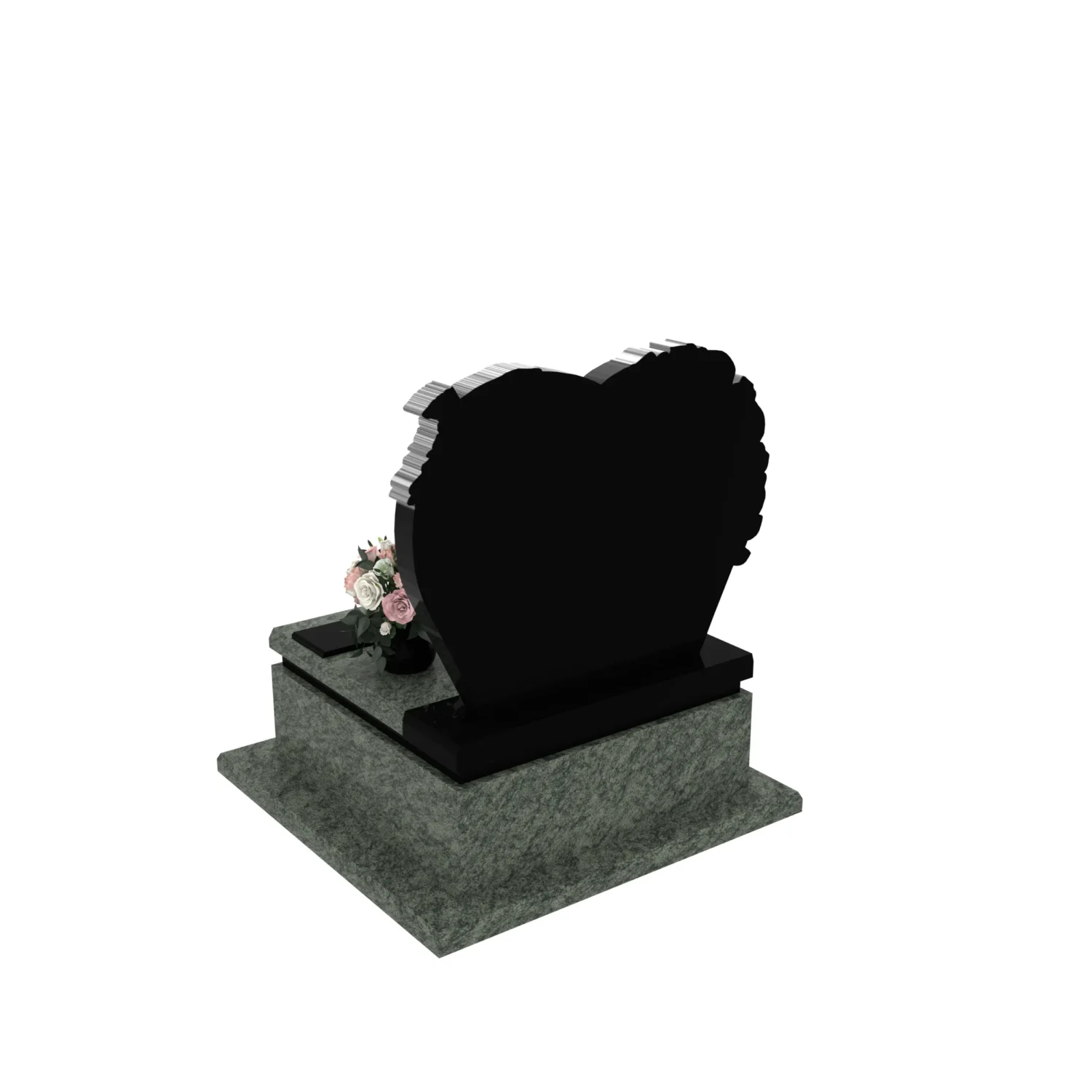 Nagrobek urnowy z rzeźbą róż i ptaka z granitu U 108+360 – photo №5