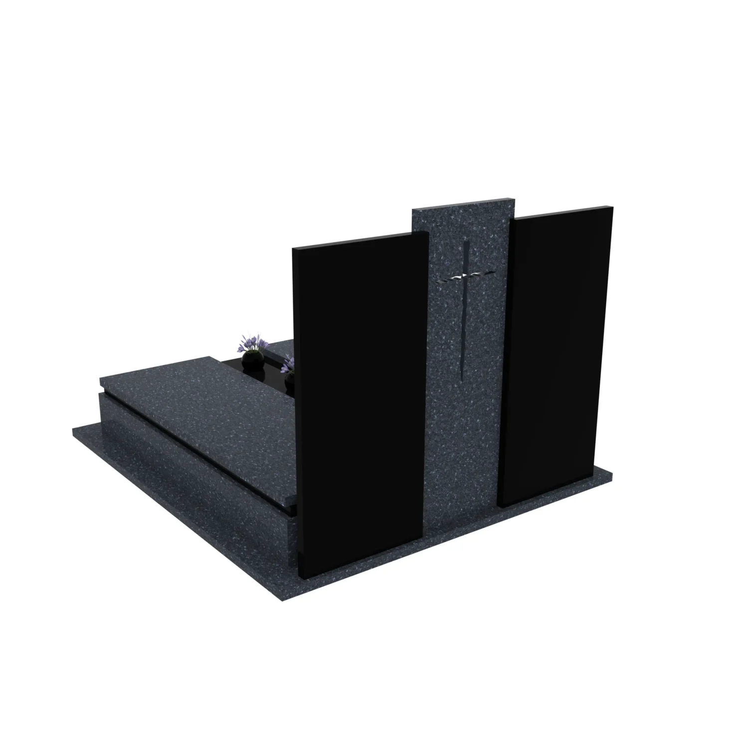 Nagrobek podwójny z rzezbionym krzyzem CK 113+360 – photo №5