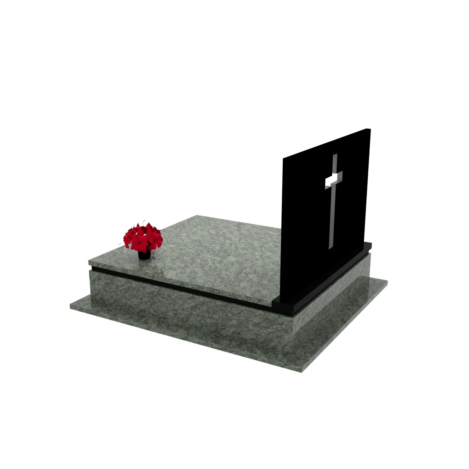 Nagrobek podwójny z grawerowanym drzewem i rzeźbą krzyża CK 104+360 – photo №4