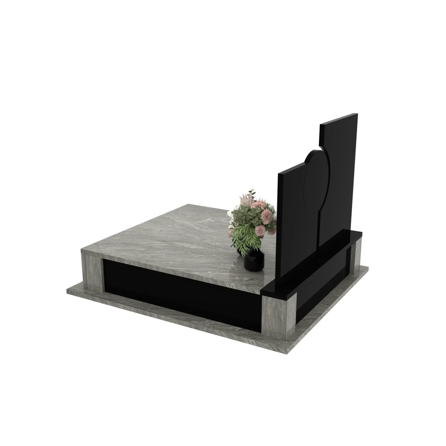 Nagrobek podwójny z grawerem Jezusa z granitu CK 107+360 – photo №4