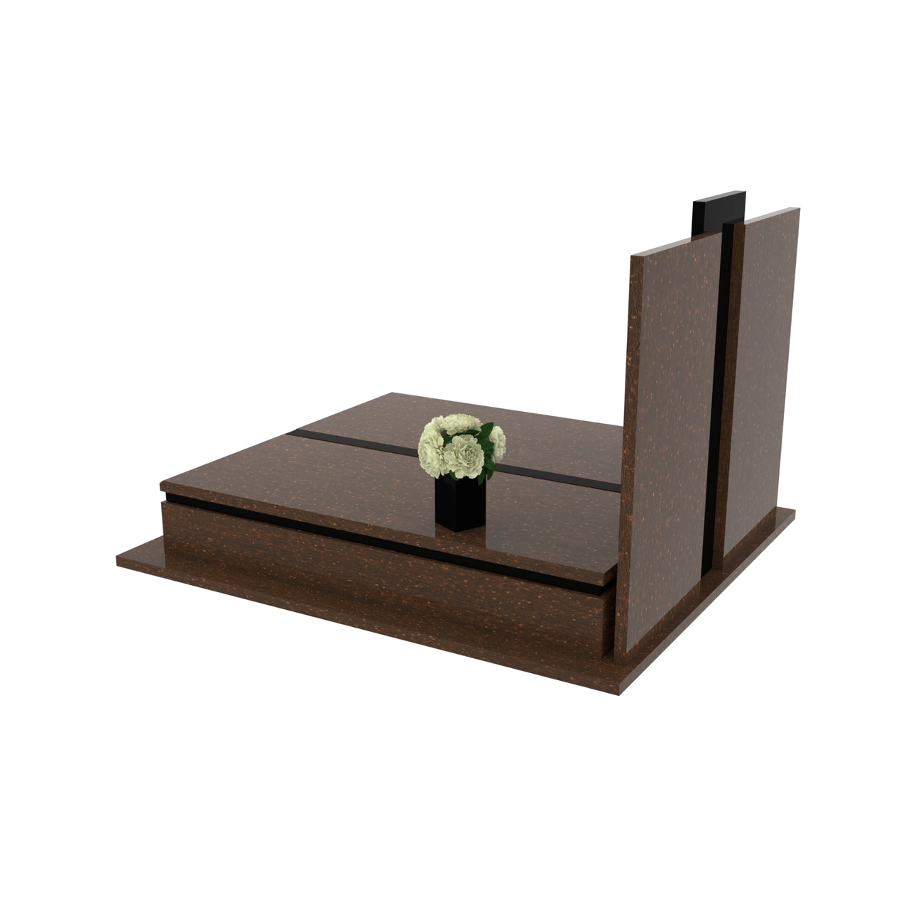 Nagrobek podwójny z grawerem krzyża, wykonany z dbałością o każdy detal z granitu CK 105+360 – photo №4