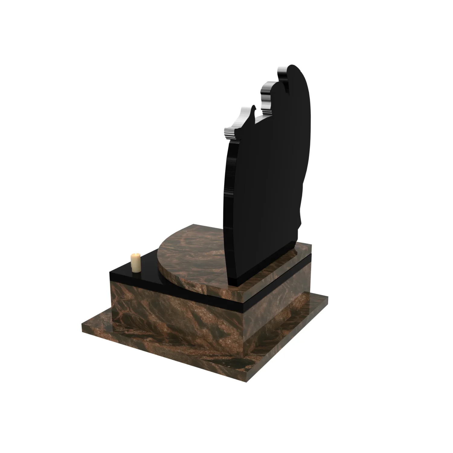 Nagrobek urnowy z delikatnym grawerem anioła z granitu U 109+360 – photo №4