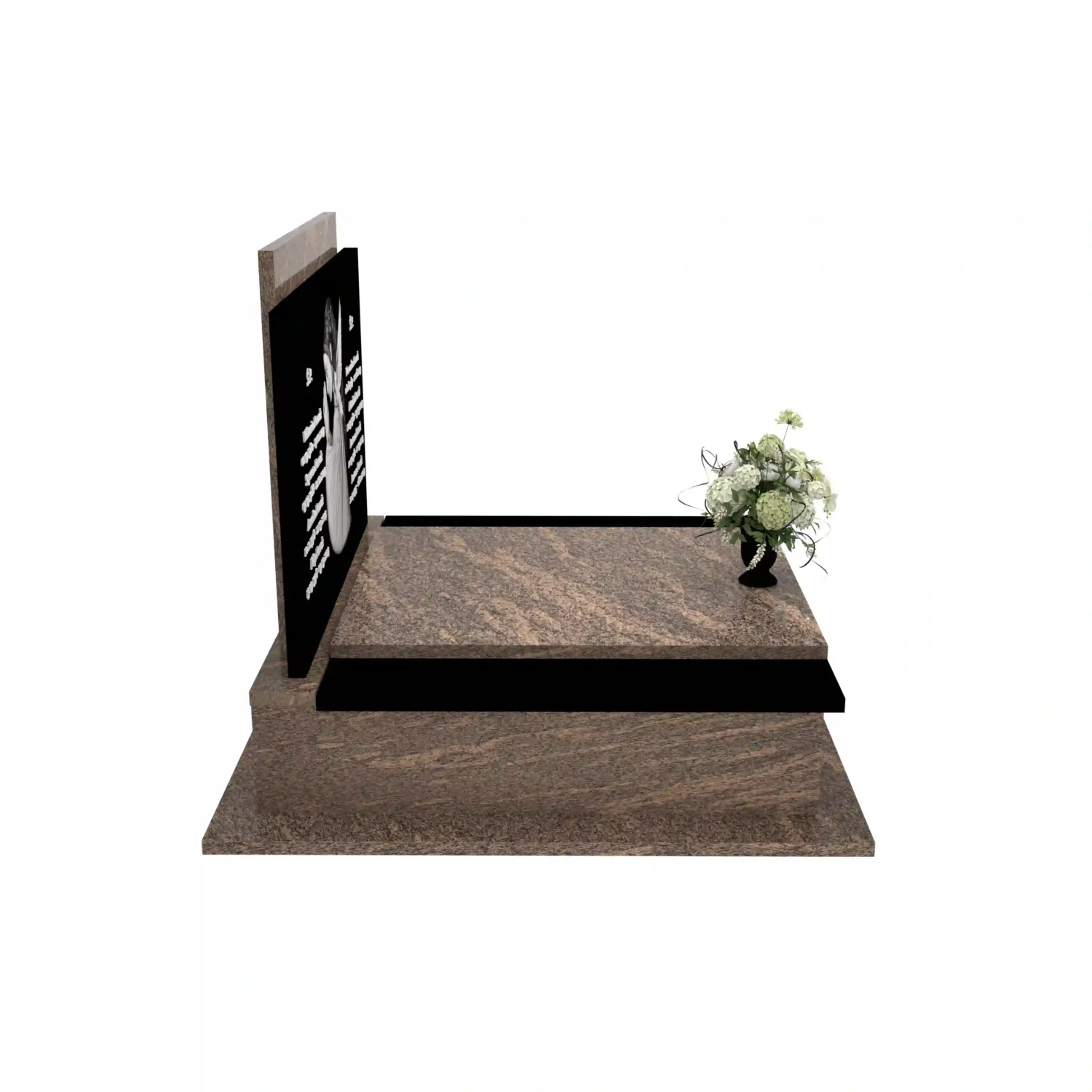 Nagrobek podwójny z grawerowanym aniołem z granitu CK 106+360 – photo №9