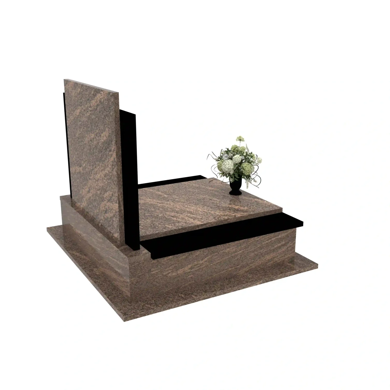 Nagrobek podwójny z grawerowanym aniołem z granitu CK 106+360 – photo №8