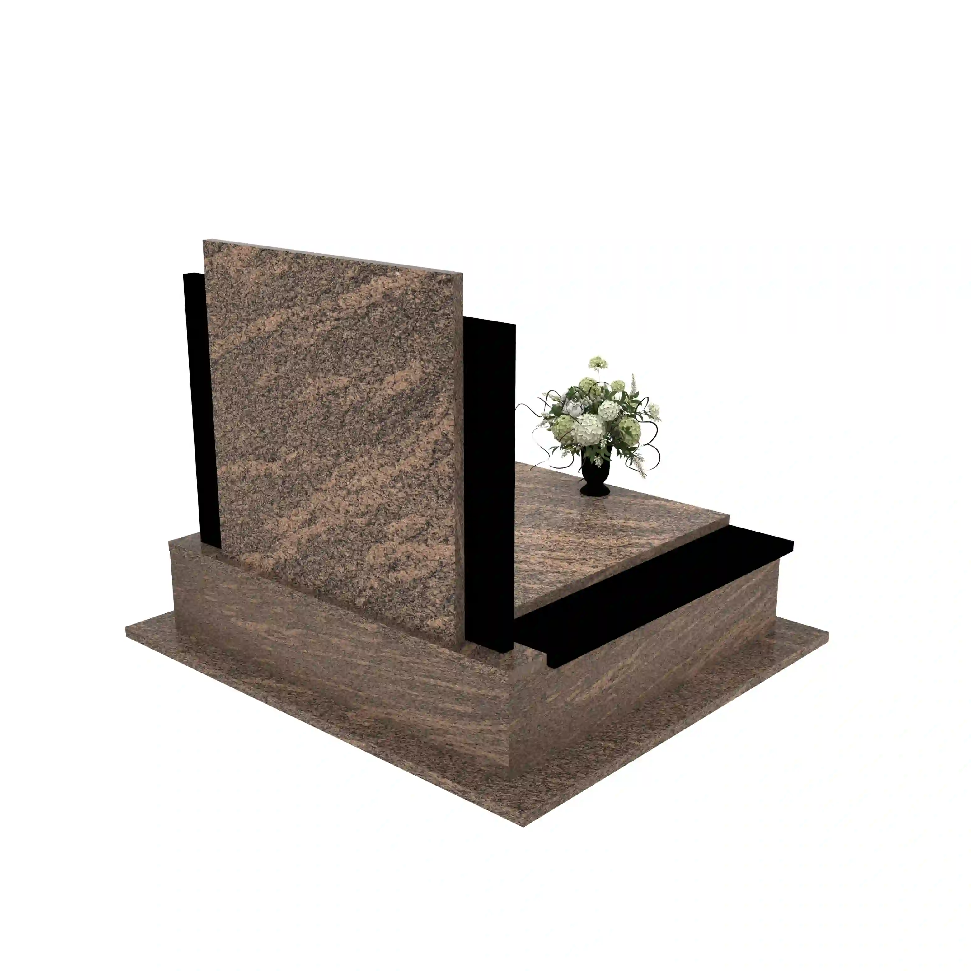 Nagrobek podwójny z grawerowanym aniołem z granitu CK 106+360 – photo №7