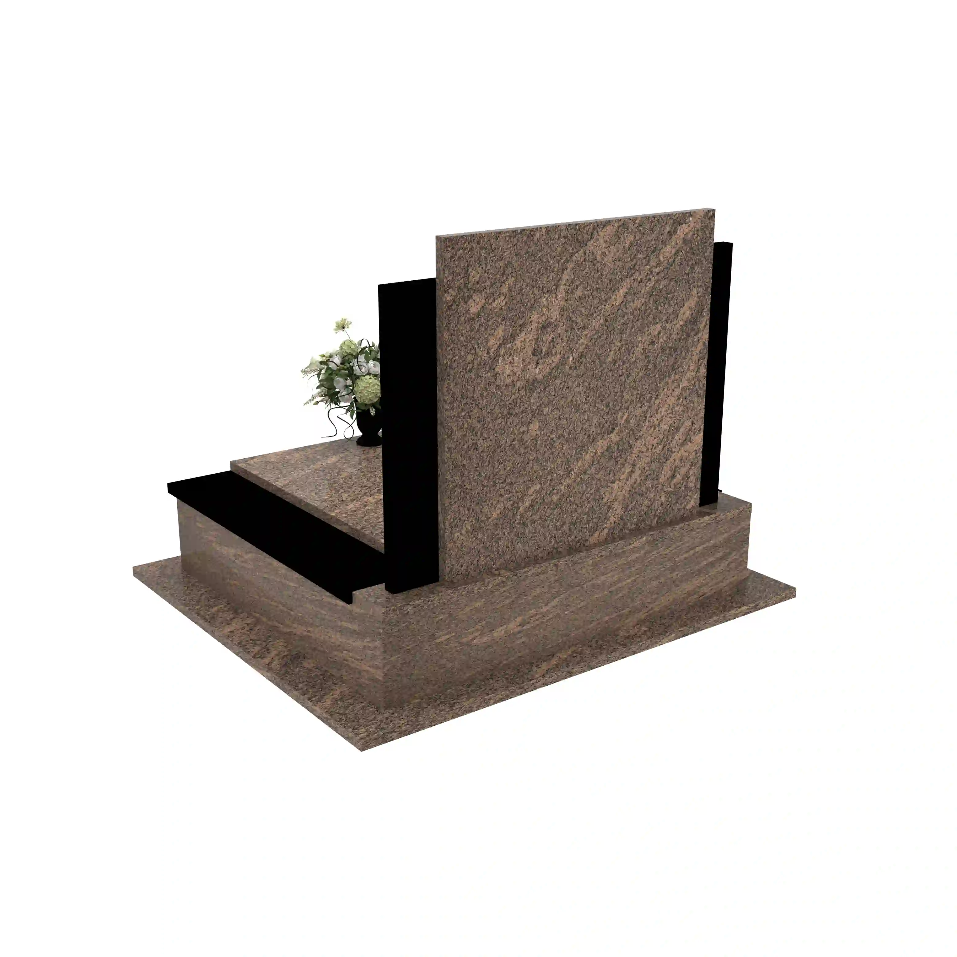 Nagrobek podwójny z grawerowanym aniołem z granitu CK 106+360 – photo №5