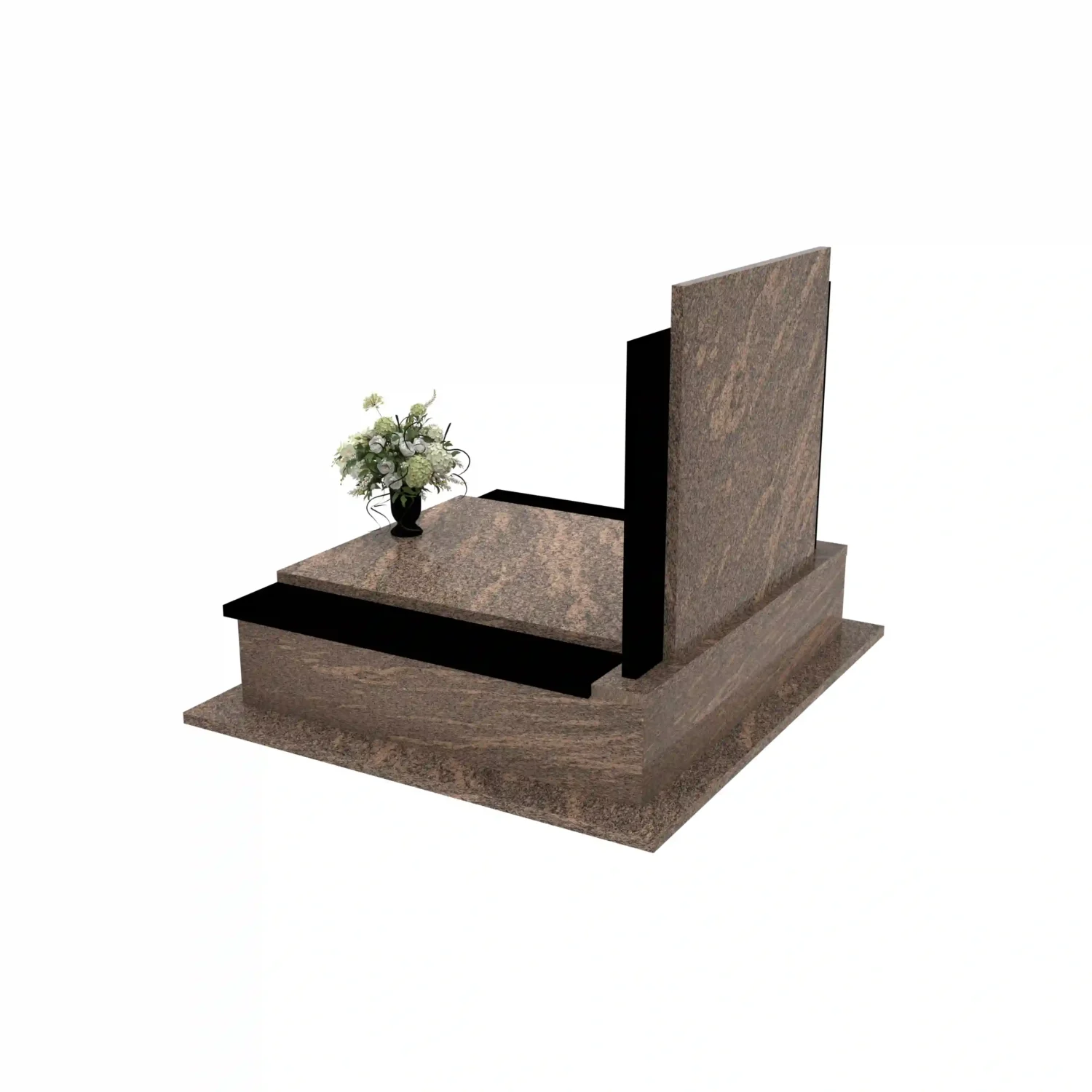 Nagrobek podwójny z grawerowanym aniołem z granitu CK 106+360 – photo №4