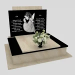 Nagrobek podwójny z grawerowanym aniołem z granitu CK 106 zdjęcie 30