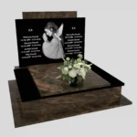 Nagrobek podwójny z grawerowanym aniołem z granitu CK 106 zdjęcie 31