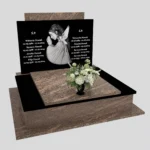 Nagrobek podwójny z grawerowanym aniołem z granitu CK 106 zdjęcie 34