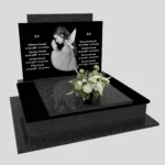 Nagrobek podwójny z grawerowanym aniołem z granitu CK 106 zdjęcie 35