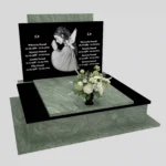 Nagrobek podwójny z grawerowanym aniołem z granitu CK 106 zdjęcie 36