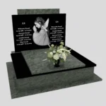 Nagrobek podwójny z grawerowanym aniołem z granitu CK 106 zdjęcie 38
