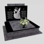 Nagrobek podwójny z grawerowanym aniołem z granitu CK 106 zdjęcie 39