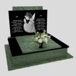 Nagrobek podwójny z grawerowanym aniołem z granitu CK 106 zdjęcie 40