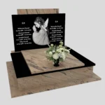 Nagrobek podwójny z grawerowanym aniołem z granitu CK 106 zdjęcie 41