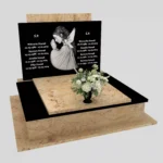 Nagrobek podwójny z grawerowanym aniołem z granitu CK 106 zdjęcie 42