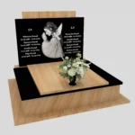 Nagrobek podwójny z grawerowanym aniołem z granitu CK 106 zdjęcie 43