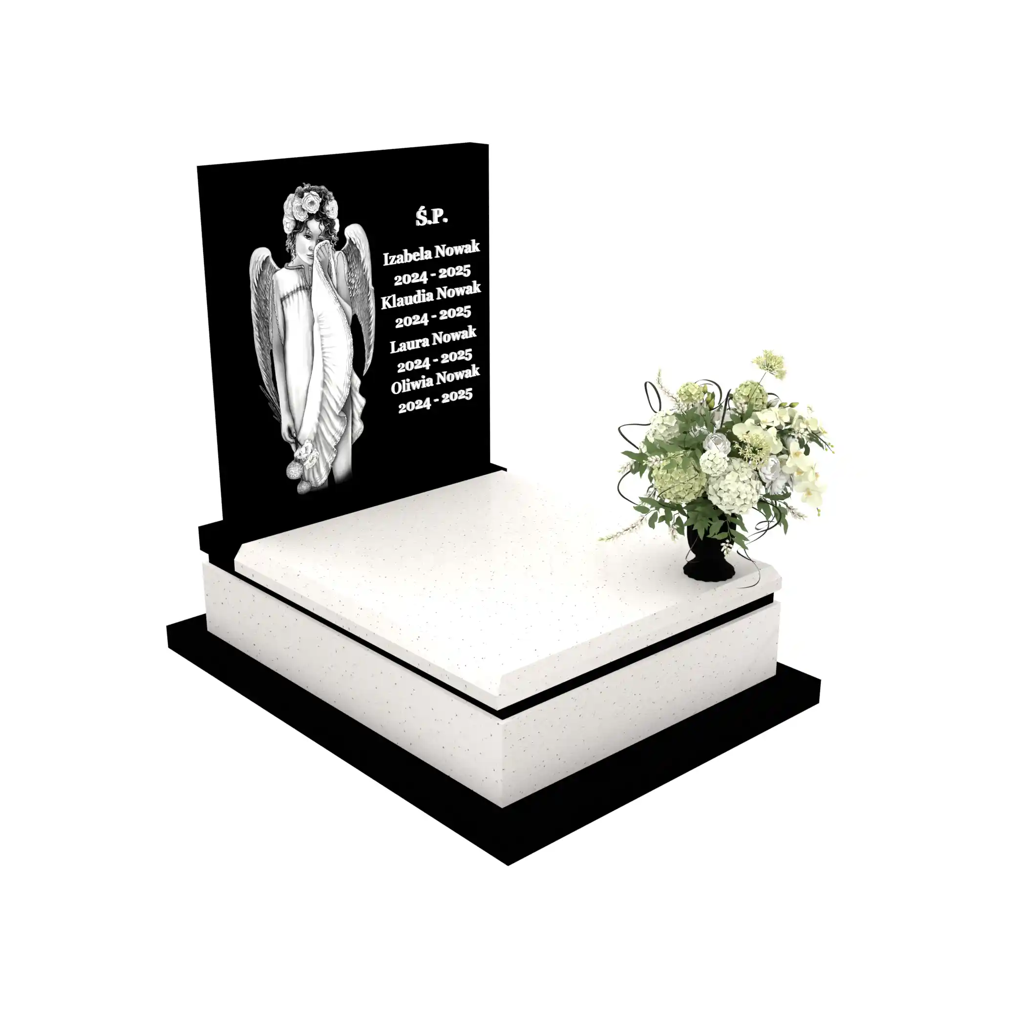 Nagrobek dziecięcy z grawerem anioła D 76+360 – photo №11