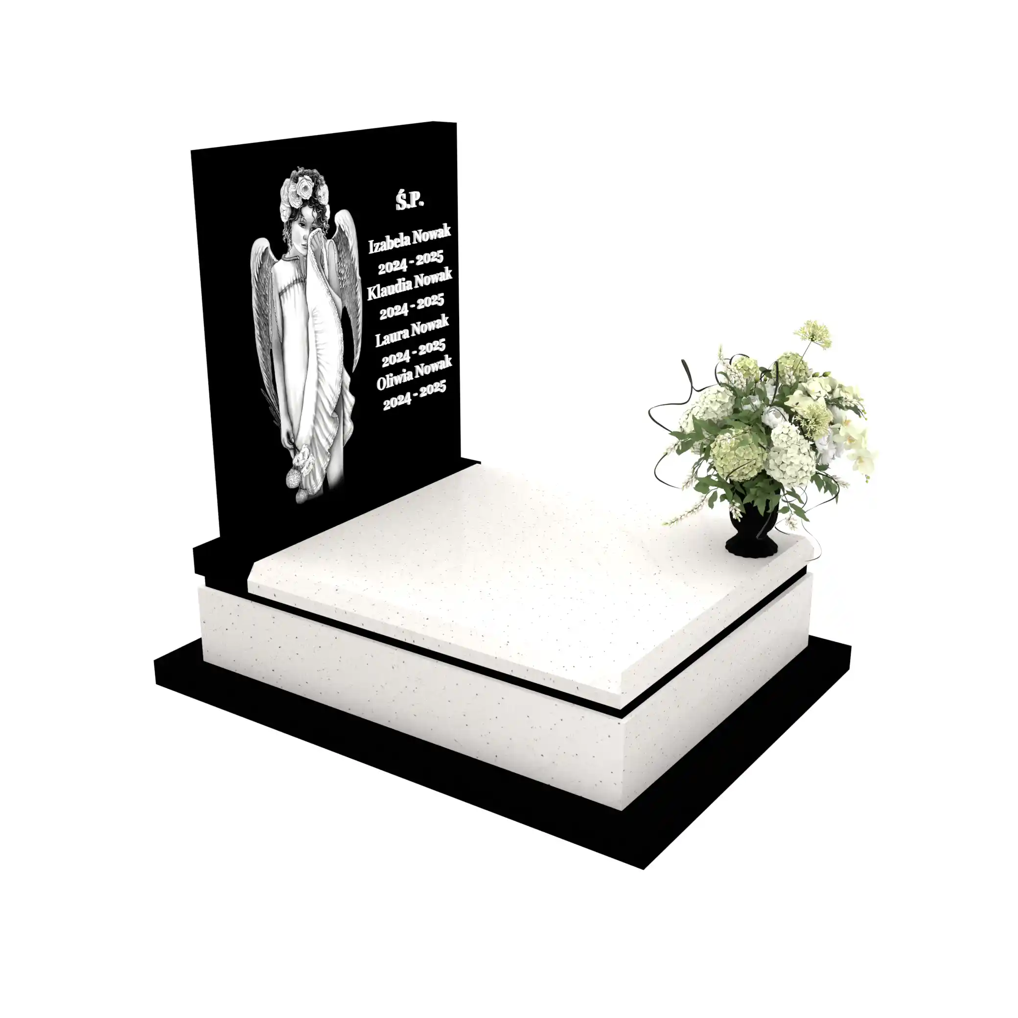 Nagrobek dziecięcy z grawerem anioła D 76+360 – photo №10