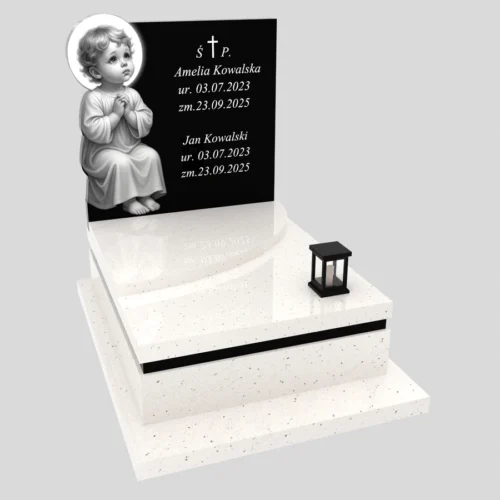 Nagrobki Warszawa-Nagrobek dla dziecka z grawerem aniołą D 78 wzór 25