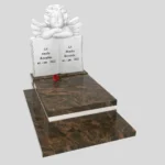 Nagrobek dla dziecka z rzeźbą książki i anioła z granitu D 79 zdjęcie 35