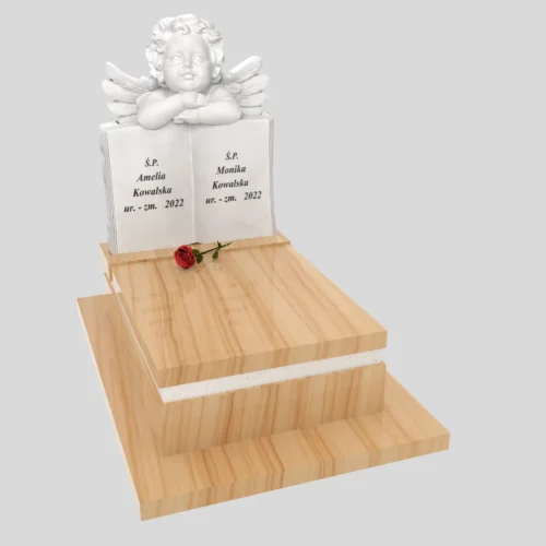Nagrobki Warszawa-Nagrobek dla dziecka z grawerem aniołą D 79 wzór 26