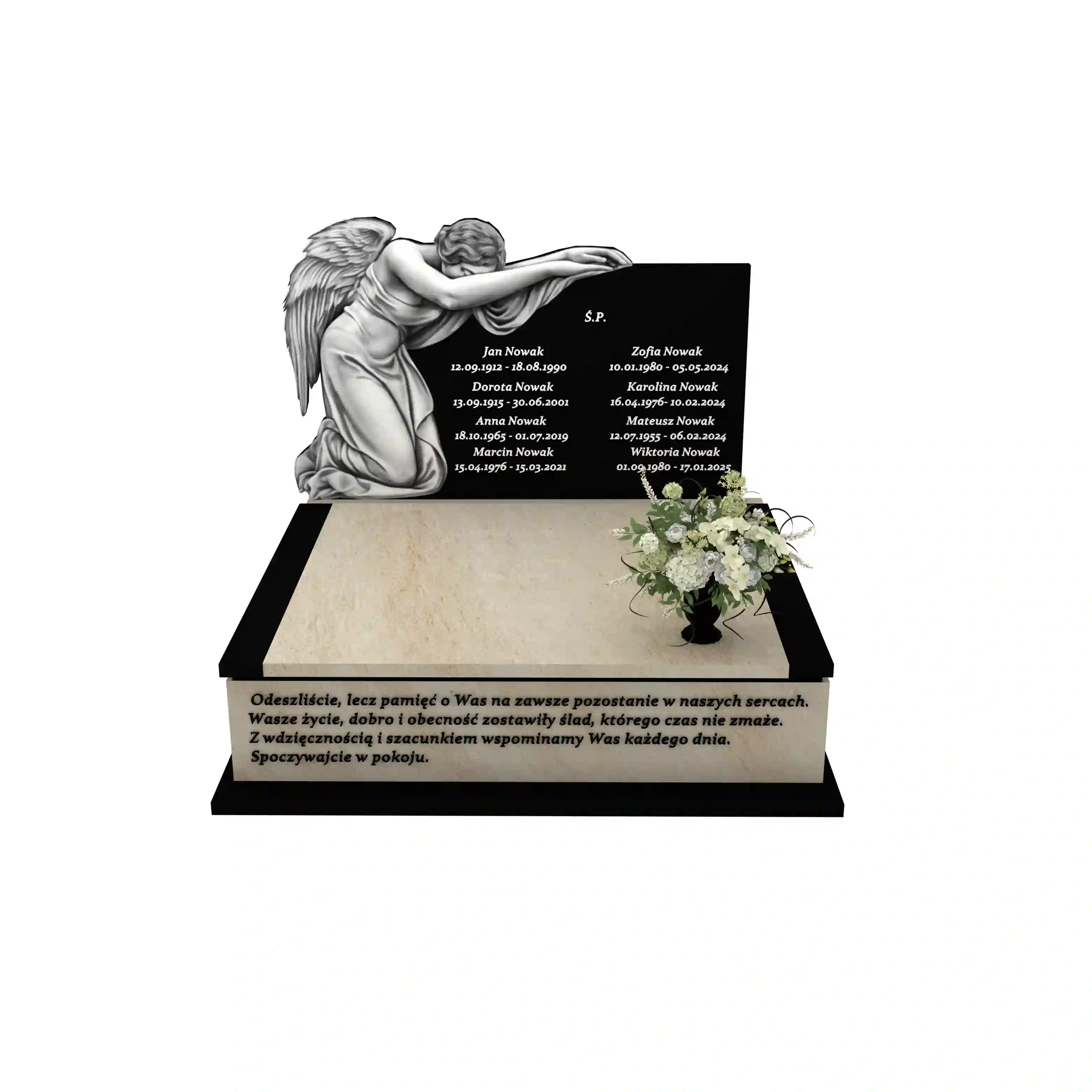 Nagrobek podwójny z grawerem anioła CK 110+360 – photo №12