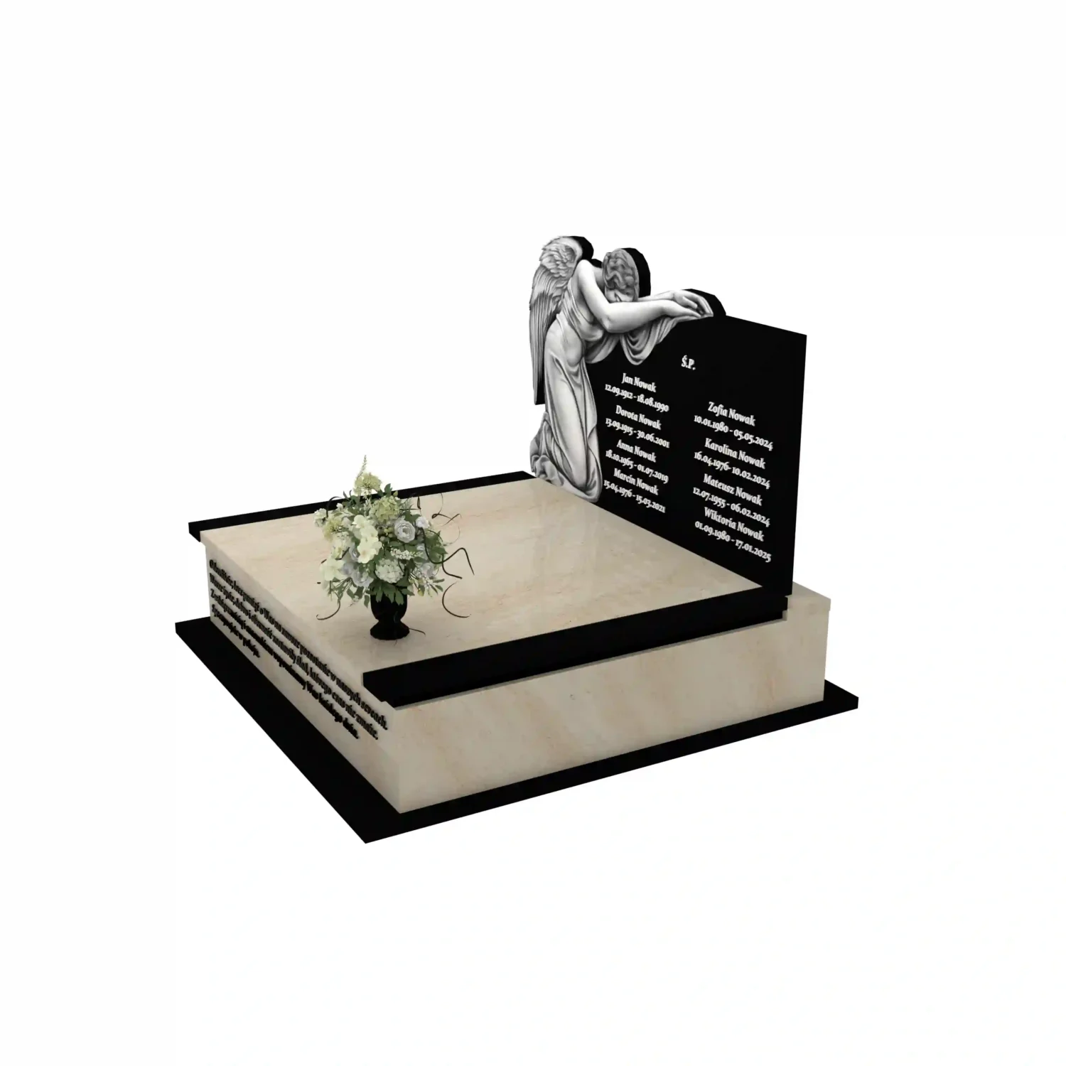 Nagrobek podwójny z grawerem anioła CK 110+360 – photo №2