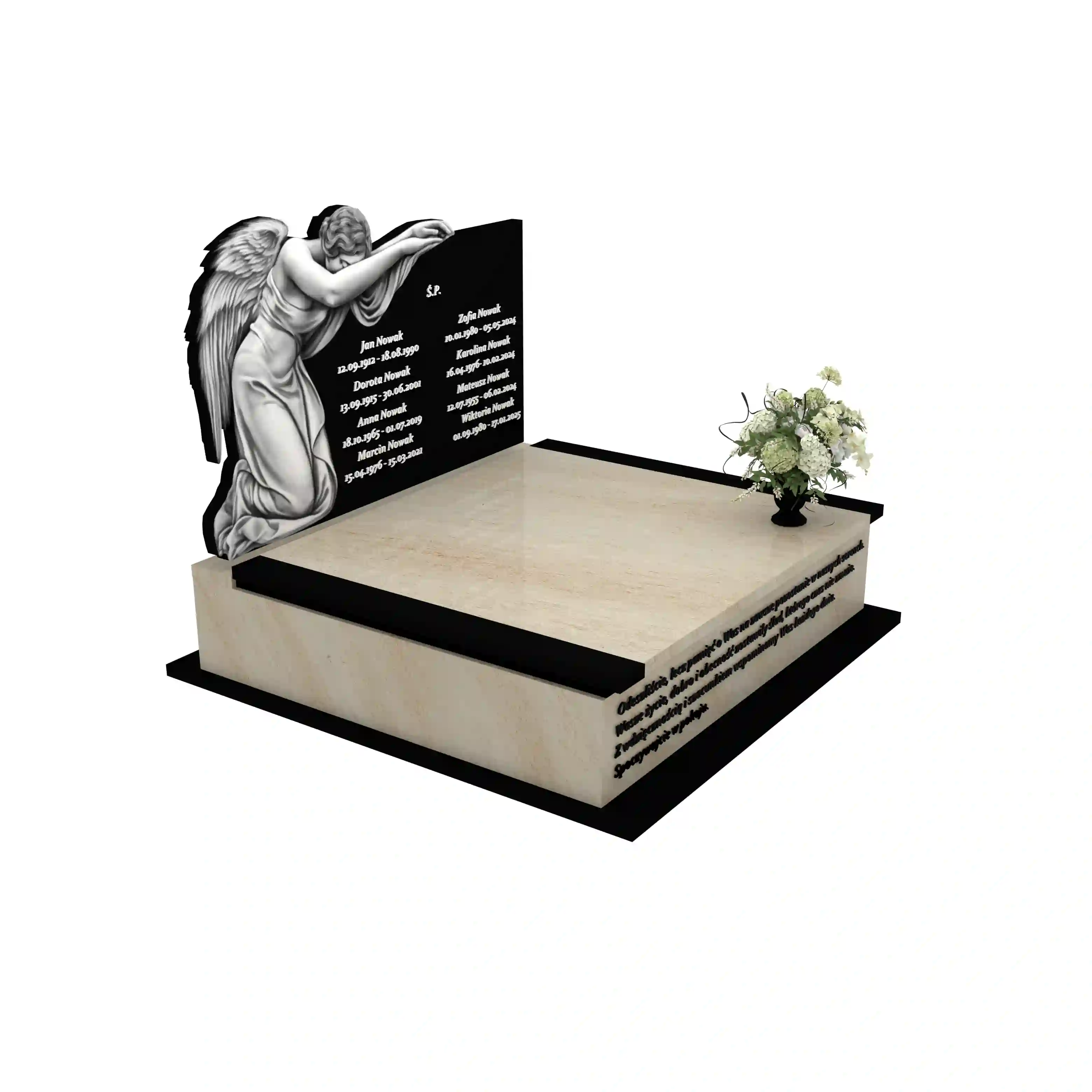 Nagrobek podwójny z grawerem anioła CK 110+360 – photo №10