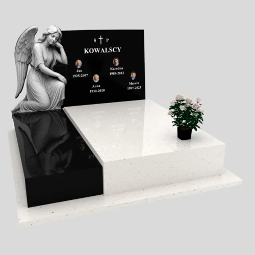 Nagrobek podwójny z grawerem anioła CK 114
