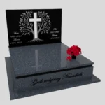 Nagrobek podwójny z grawerowanym drzewem i rzeźbą krzyża CK 104 zdjęcie 34